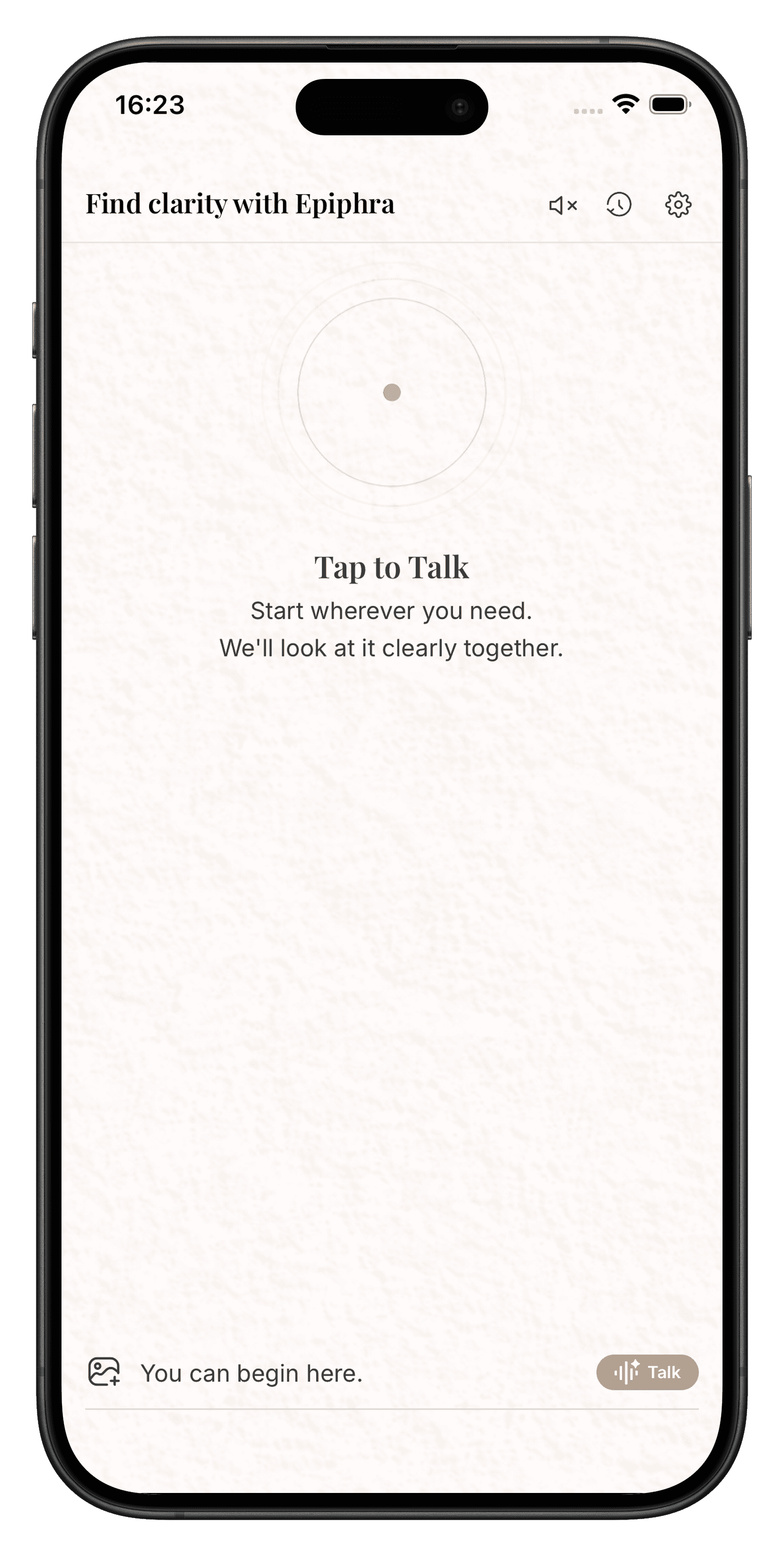 Tap to Talk conversation start screen